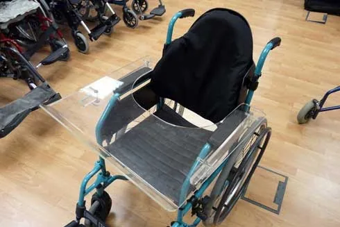 Photo: U-shaped acrylic wheelchair tray