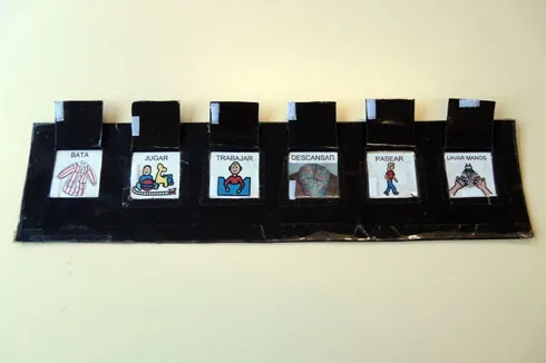 Photo: Timetable with signal signs to mark the activities