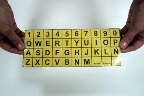 Photo: QWERTY alphabet board, available in downloads