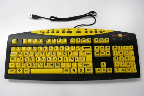 Photo: Keyboard with large high-contrast letters, Keys U See